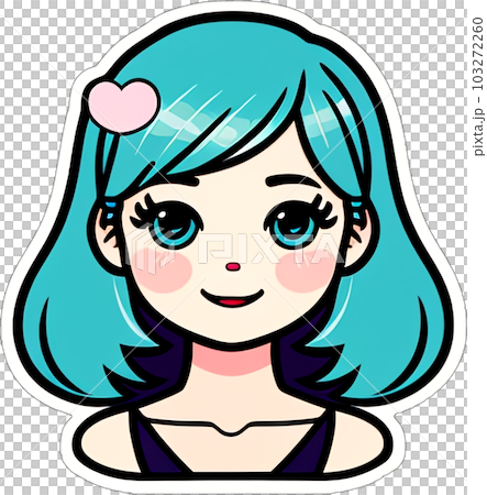 Sticker with a girl head Sticker with a girl head 103272260