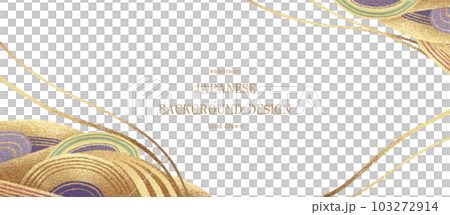 日式圖案,金色,金箔,相框,背景,新年賀卡,波浪, 日式圖案,金色,金箔,相框,背景,新年賀卡,波浪, 103272914