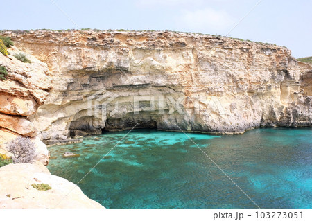 マルタ共和国　ゴゾ島の入り江 103273051