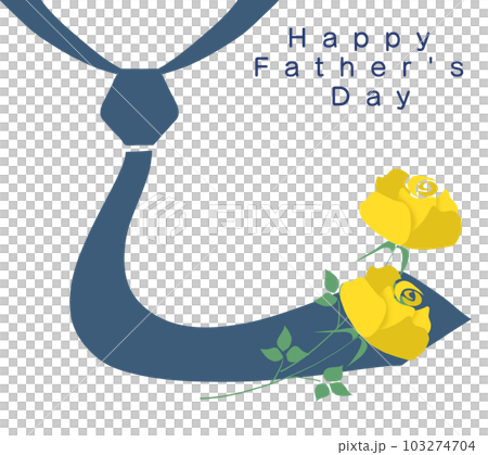 父親節領帶和黃玫瑰的插圖 103274704