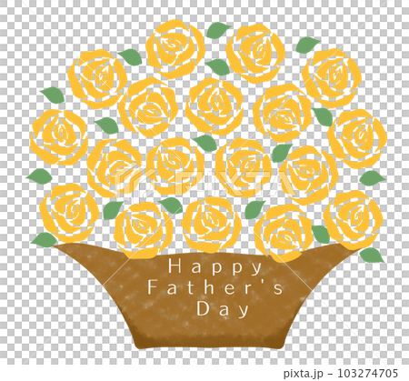 父親節一籃黃玫瑰插畫 103274705