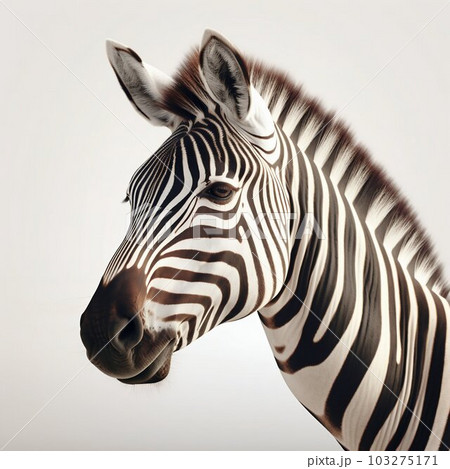 Zebra Isolated on White Background. Generative ai 103275171