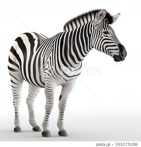 Zebra Isolated on White Background. Generative ai 103275286