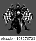 army biker and checkered flag 103276723