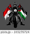 army biker and indonesian palestine flag 103276724