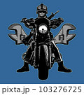 army biker and wrench black background 103276725