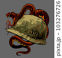 army helmet wrapped in snake 103276726