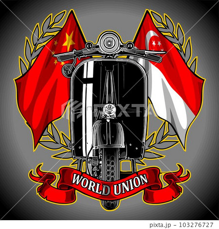 asian flag background scooter 103276727
