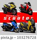 autamatic scooter family with various colors 103276728
