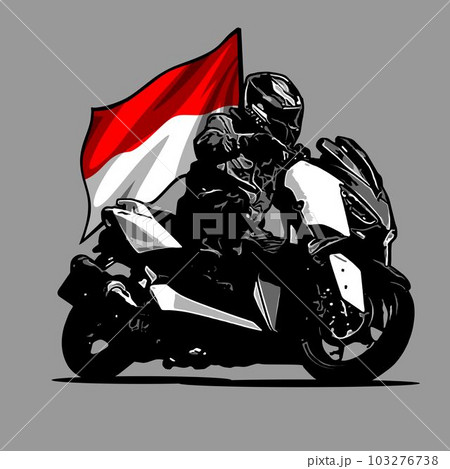 big automatic scooter with indonesian flag background 103276738
