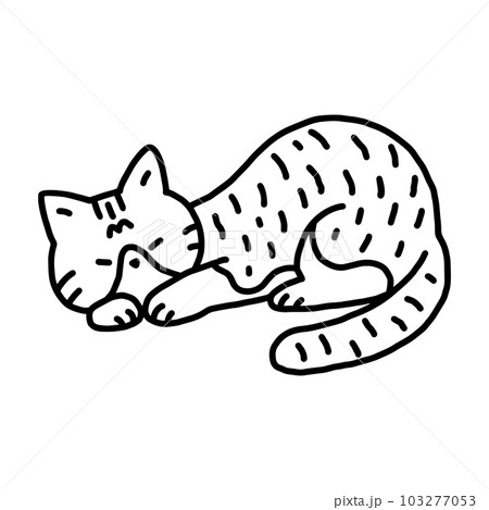 眠る猫・モノクロ 103277053