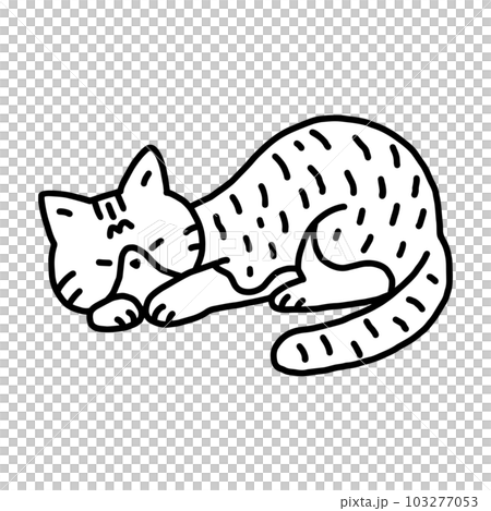 眠る猫・モノクロ 103277053