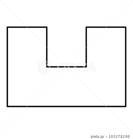 Pit with square hole ground dimple contour outline line icon black color vector illustration image thin flat style Pit with square hole ground dimple contour outline line icon black color vector illustration image thin flat style 103278298