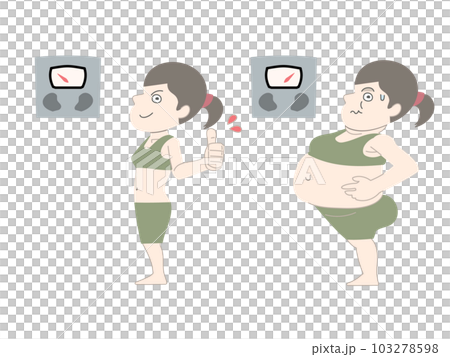 Diet gain weight lose weight woman weight scale set material 103278598
