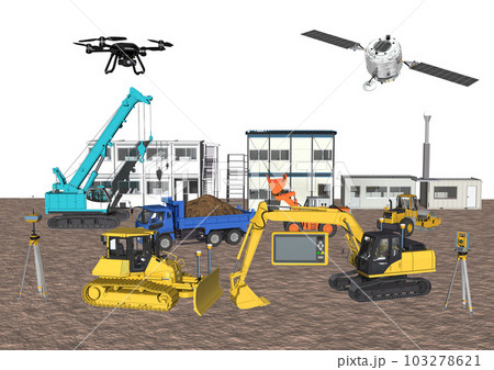 ICT建設 ICT建機 ICT施工 ICT土木 ICT工法(3DCGイメージ) ICT建設 ICT建機 ICT施工 ICT土木 ICT工法(3DCGイメージ) 103278621