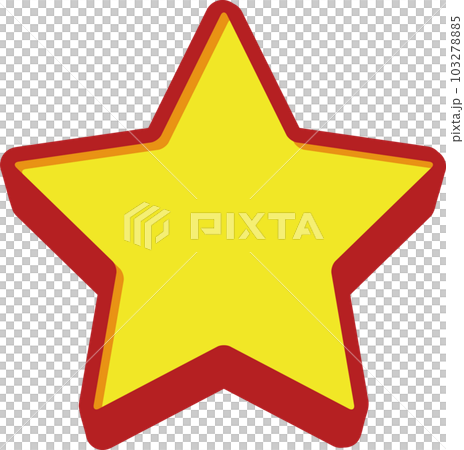 簡單的黃色星形矢量 3D 框架 103278885