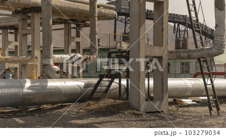 hot water pipes from the combined heat and power plant 103279034