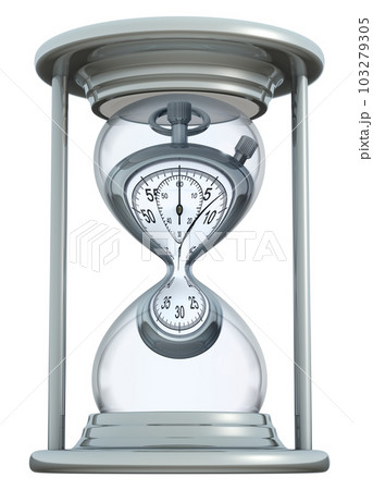 Stopwatch inside the hourglass 103279305