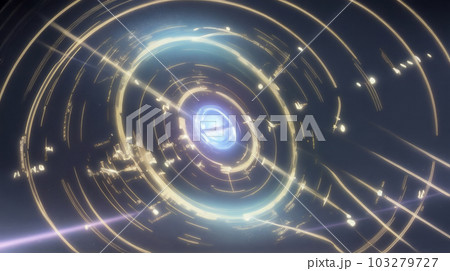AI生成画像／異次元空間の光のストリーム　27 103279727