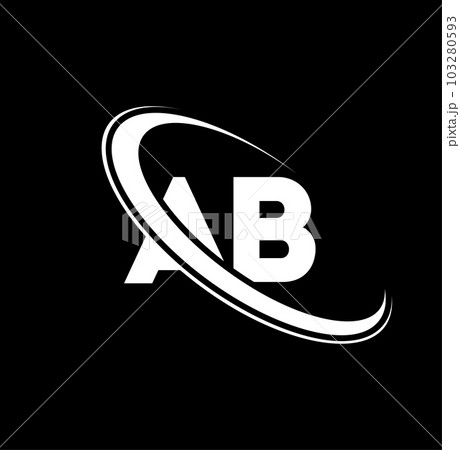AB logo. A B design. White AB letter. AB/A B...のイラスト素材 ...