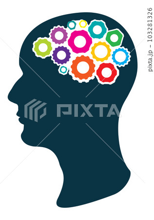 Head with colorful gears Head with colorful gears 103281326