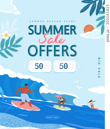 summer holidays vacation Web Banner illustration 103281823