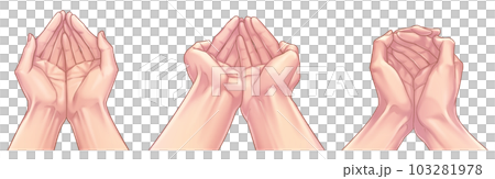 両手で掬う手のかたち 103281978