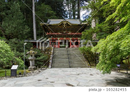 国の重要文化財である日光山輪王寺大猷院の二天門 103282455