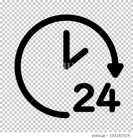 代表時間表的線條樣式圖標，24 小時 103282524