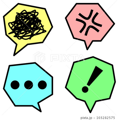 感情の表現を吹き出しで表したイラスト 103282575