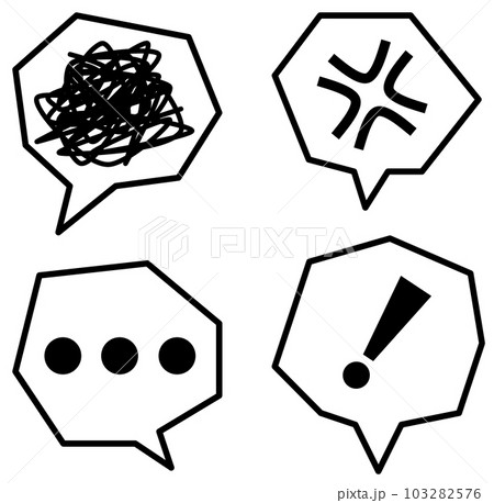 感情の表現を吹き出しで表したイラスト 感情の表現を吹き出しで表したイラスト 103282576