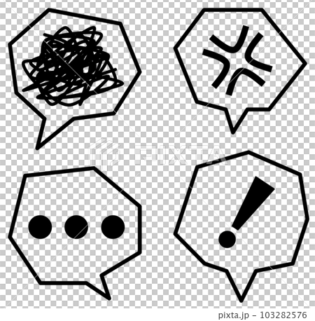 感情の表現を吹き出しで表したイラスト 感情の表現を吹き出しで表したイラスト 103282576