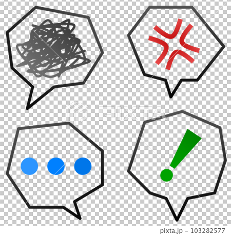 Illustration showing the expression of emotion with a speech bubble Illustration showing the expression of emotion with a speech bubble 103282577