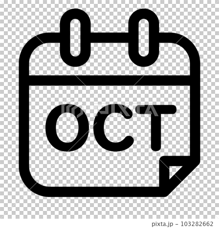 代表月、十月的線條樣式圖標 代表月、十月的線條樣式圖標 103282662