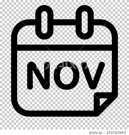 代表月份、11 月的線條樣式圖標 103282663