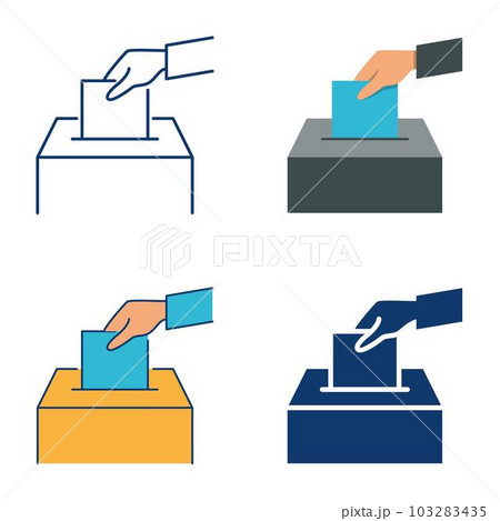 Voting and the ballot box icon set Voting and the ballot box icon set 103283435