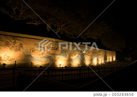 夜の和布刈公園第2展望台、壇之浦合戦壁画 夜の和布刈公園第2展望台、壇之浦合戦壁画 103283658