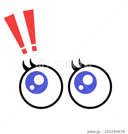 かわいい目　ビックリマーク 103284678