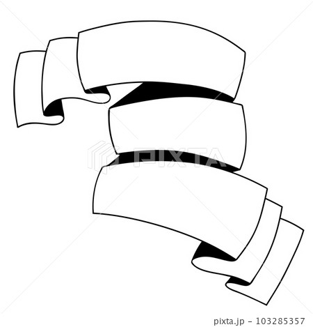 Ribbon banners. Vector hand drawn linear doodles . Ribbon banners. Vector hand drawn linear doodles . 103285357