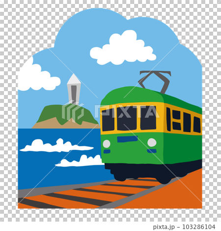 Enoden and Enoshima Simple hand-drawn illustrations Enoden and Enoshima Simple hand-drawn illustrations 103286104