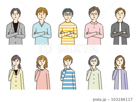男女　セット　困惑 103286117
