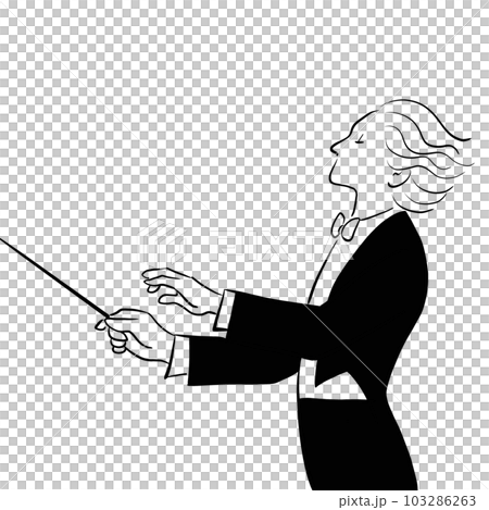 Monochrome illustration of a conductor conducting Monochrome illustration of a conductor conducting 103286263