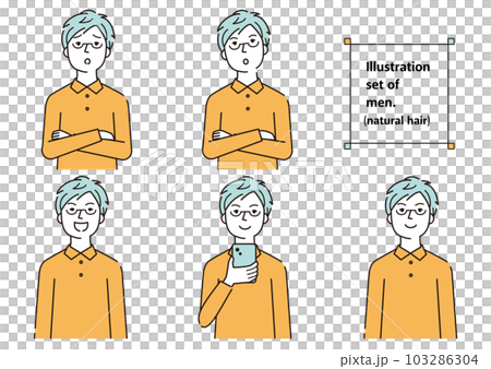 Male material facial expression natural hair 3 colors 103286304