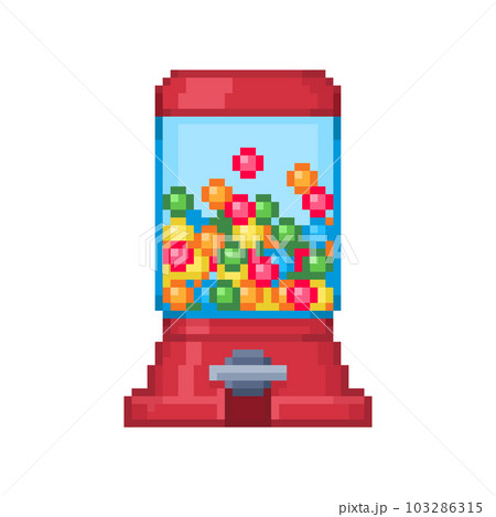 バブルガムボールガチャのピクセルイラストレーション 103286315