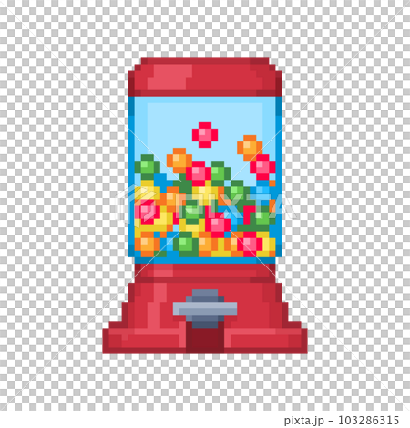 バブルガムボールガチャのピクセルイラストレーション 103286315