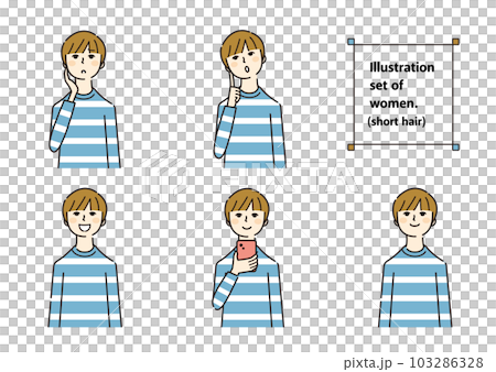 Female material expression short hair Female material expression short hair 103286328