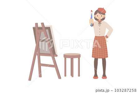 芸術の秋を楽しむ女性 芸術の秋を楽しむ女性 103287258