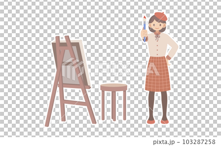 芸術の秋を楽しむ女性 芸術の秋を楽しむ女性 103287258