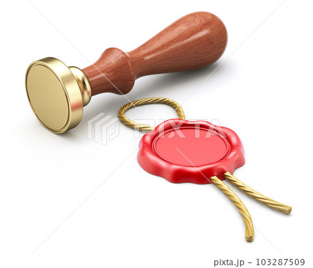Seal stamper and empty wax seal with the rope 103287509