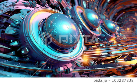 Space abstract landscape, planets and star system, virtual reality, energy source, Generated AI Space abstract landscape, planets and star system, virtual reality, energy source, Generated AI 103287838